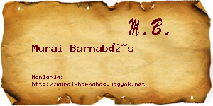 Murai Barnabás névjegykártya